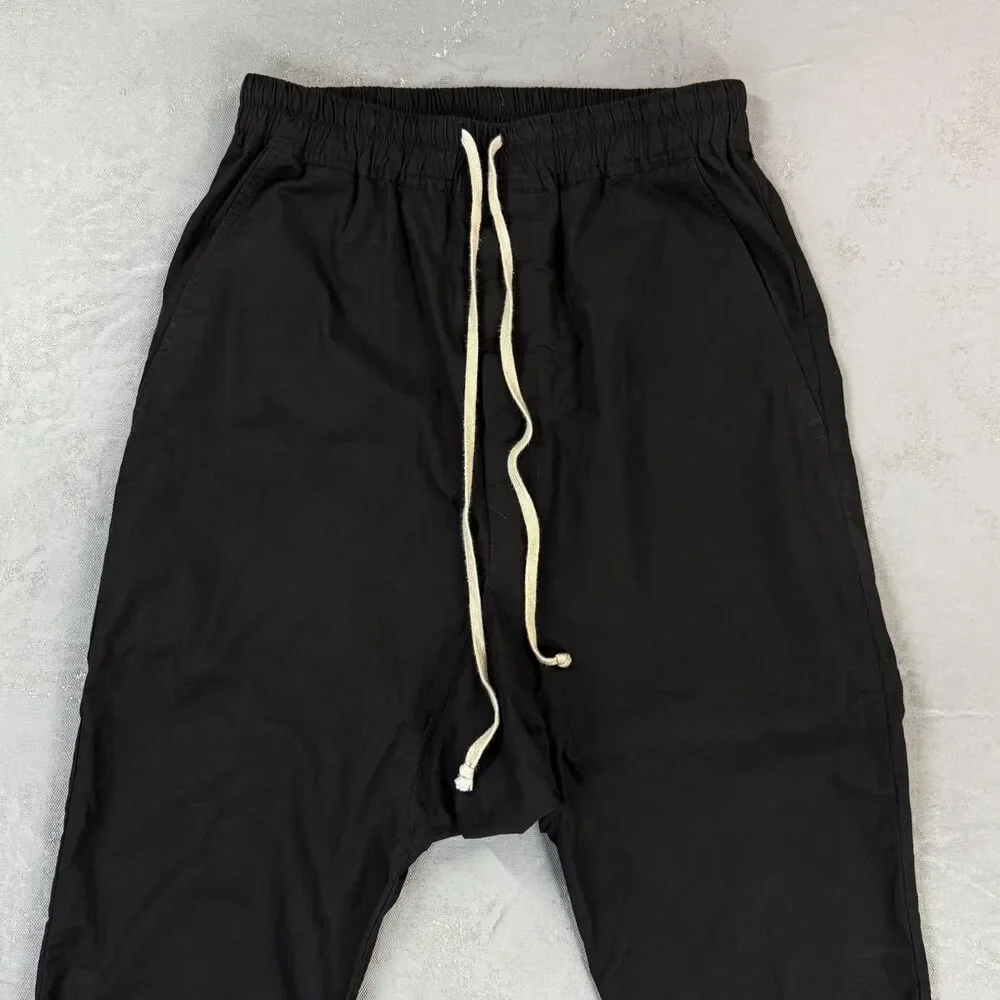 Rick Owens S/S 23 Edfu Drawstring Cropped Pants in Cotton Poplin Men's 38 S-M - Picture 2 of 5